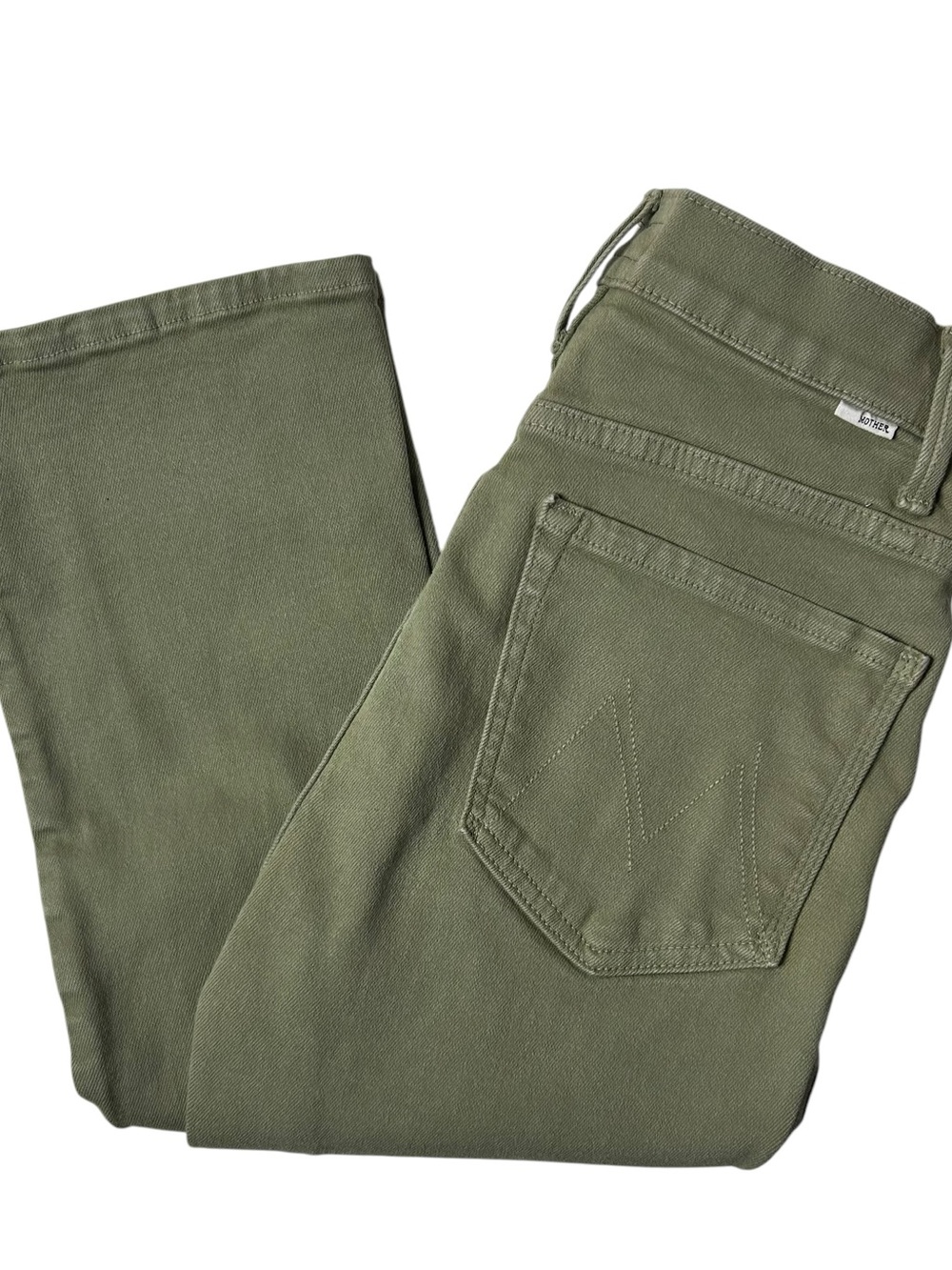 MOTHER The Smokin' Double Ankle Jeans Second Chance Olive 27 - Picture 14 of 16